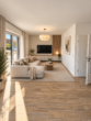 Erstbezug zum 01.12.2026 – Moderne Doppelhaushälfte mit Garten, Carport & Stellplatz - Wohnzimmer KI-Visualisierung