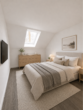 3-Zimmer-Wohnung mit Wärmepumpe und PV-Anlage - Schlafzimmer KI-Visualisierung