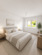 Erstbezug nach Sanierung – 3-Zi.-EG-Wohnung mit Westterrasse - Schlafzimmer KI-Visualisierung